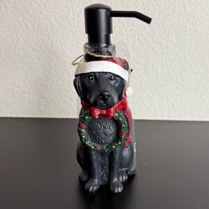 Black Labrador Christmas Dispenser Wreath Santa Hat